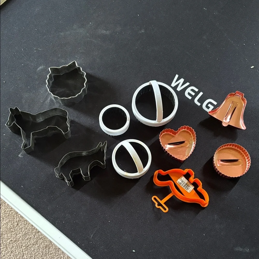 Assorted Cookie Cutters - Black, White & Copper Tones
